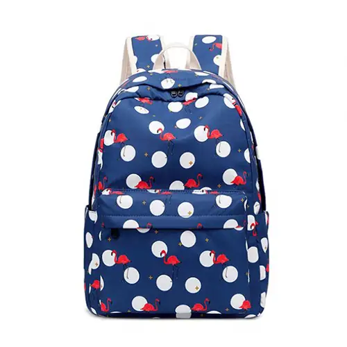 3-Piece Water-Resistant Student Backpack Set with Playful Polka Dot Design